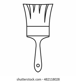 Paint brush icon in outline style on a white background vector illustration