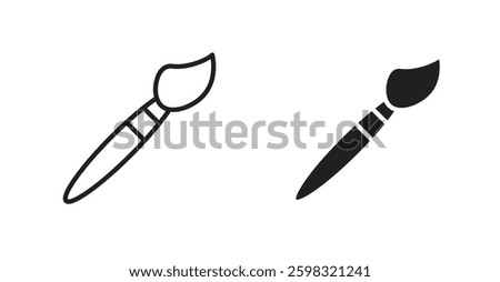 Paint brush icon outlined icon vector collection.