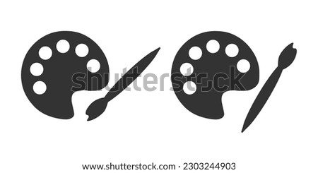 Paint brush icon. Painbrush set line and vector ilustration.
