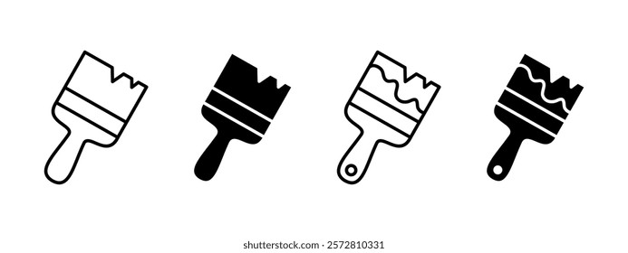 Paint brush icon. Painter symbol. Color sign. Art drawing equipment. Artist paintbrush vector illustration. Renovation concept. Drawing tool isolated pictogram.