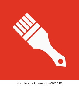 The paint brush icon. Painting and renovation, repair, coloring symbol. Flat Vector illustration