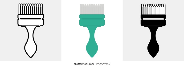 Paint brush icon set. Line, glyph and filled outline colorful version paint roller icon outline and filled vector sign. Symbol, logo illustration. Different style icons set