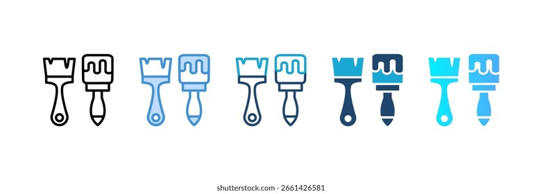 Ícone Pincel definido para coleção de vários estilos