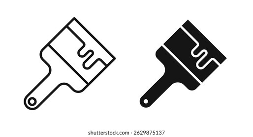 Icono de pincel de pintura sobre fondo blanco