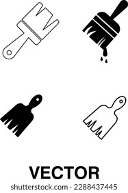 Pinsel-Symbol setzt angesagte Stilgrafik auf weißem Hintergrund..eps