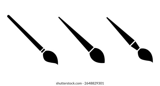 paint brush icon set. Vector illustration.