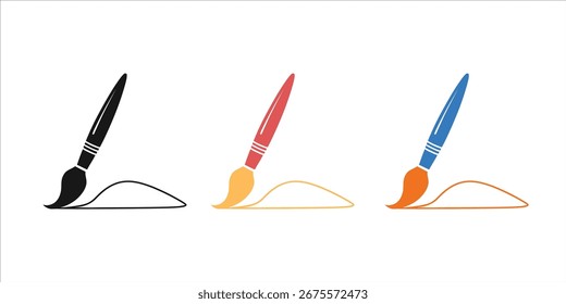 Paint brush icon set vector. drawing brush symbol. vector illustration.