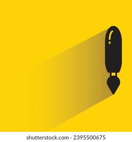 paint brush icon with shadow on yellow background