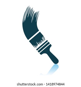Paint Brush Icon. Shadow Reflection Design. Vector Illustration.