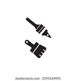 Paint brush icon silhouette vector image