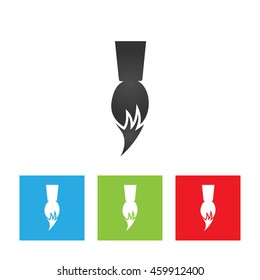 Paint brush icon. Simple logo of paint brush on white background. Flat vector illustration.