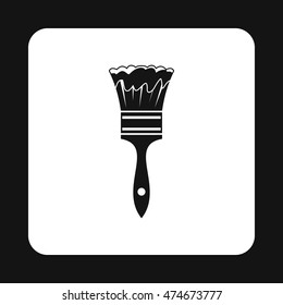 Paint brush icon in simple style isolated on white background. Tool symbol