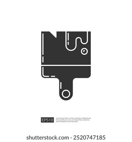 Paint brush icon style. Outvector illustration. Painting tool, renovate, home repair