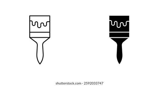 Paint brush icon symbol collection on white background.