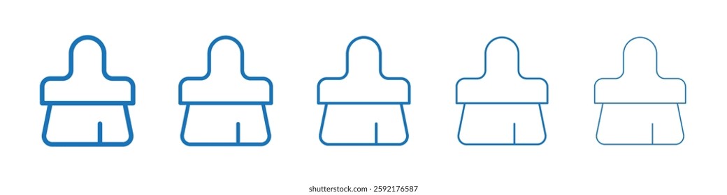 Paint brush icon Symbol collection thin outline set