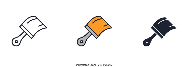 Paint brush icon symbol template for graphic and web design collection logo vector illustration