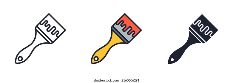 plantilla de símbolo de icono de pincel de pintura para el logotipo de colección de diseño gráfico y web ilustración vectorial