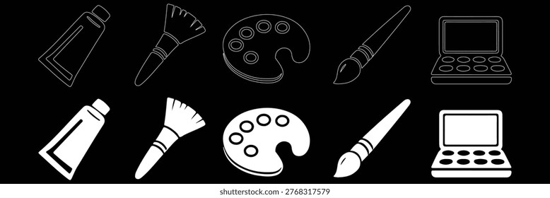 Paint brush icon template black color editable. Paint brush symbol vector sign isolated on white background. Simple logo vector illustration for graphic and web design.