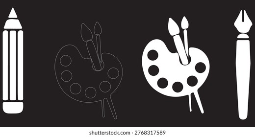 Paint brush icon template black color editable. Paint brush symbol vector sign isolated on white background. Simple logo vector illustration for graphic and web design.