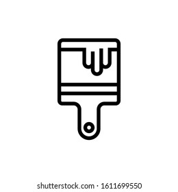 Paint brush icon template, Paint brush symbol vector sign in outline style on white background