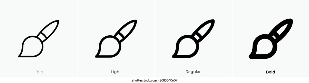 paint brush icon. Thin, Light Regular And Bold style design isolated on white background