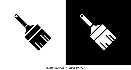 paint brush icon Thin line illustration set