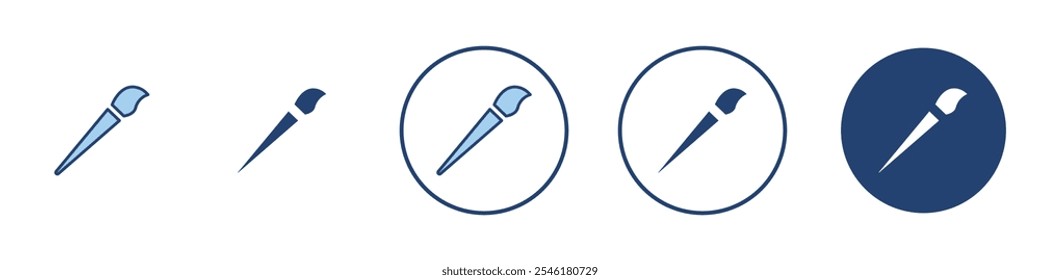 Paint brush icon Thin line art isolated