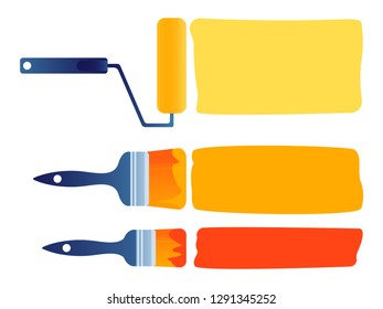 Paint brush icon in trendy flat style isolated on background with colors. Paint brush icon page symbol for your web site design Paint brush icon logo, app, UI.
