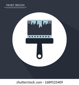 Icono de pincel pintado en el diseño de estilo plano moderno