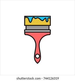 Paint brush icon in trendy flat style Vector illustration