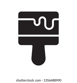 Paint brush icon in trendy glyph style design. Vector graphic illustration. Brush icon for website design, logo, and ui. Vector file. Pixel perfect. EPS 10.