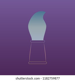Paint brush icon. Vector. Evening gradient icon at violet background.