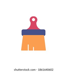 paint brush icon vector flat design. colored tool icon, isolated on white background