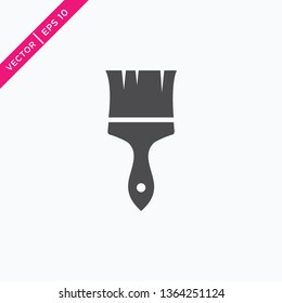 Paint Brush Icon, Vector in Glyph Style