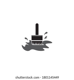 Paint brush icon vector illustration black design