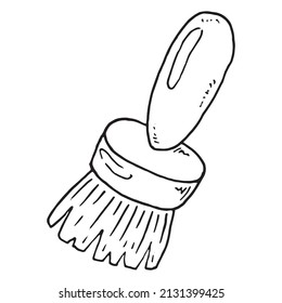 Paint brush icon. Vector illustration of a brush for painting walls. Paint brush hand drawn. 
