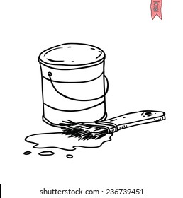  Paint brush icon, vector illustration