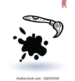  Paint brush icon, vector illustration