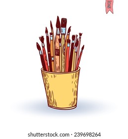 Paint brush icon, vector illustration