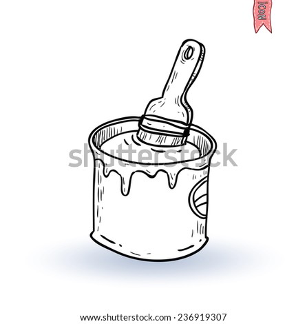  Paint brush icon, vector illustration