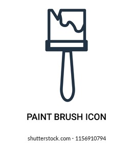 Paint brush icon vector isolated on white background, Paint brush transparent sign , outline linear symbol or thin lined pictogram