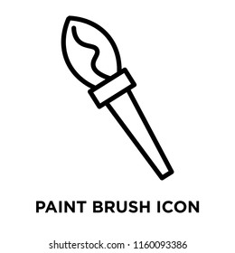 Paint brush icon vector isolated on white background, Paint brush transparent sign , line and outline elements in linear style