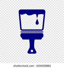 Paint brush icon. Vector. Navy blue flat icon on transparent background.