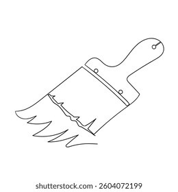  paint brush icon vector. paint roller icon vector continuous line drawing