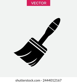 Paint brush icon vector, solid sign flat illustration on white background..eps