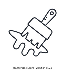 paint brush icon. vector.Editable stroke.linear style sign for use web design,logo.Symbol illustration.