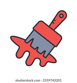 paint brush icon. vector.Editable stroke.linear style sign for use web design,logo.Symbol illustration.