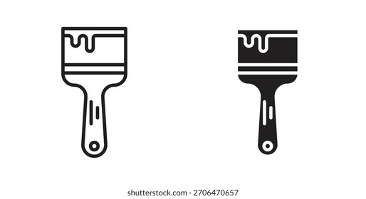 Pinte o ícone de pincel para sites e design plano minimalista móvel.