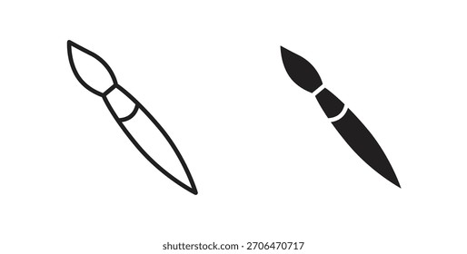 Pinte o ícone de pincel para sites e design plano minimalista móvel.
