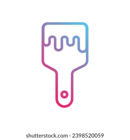  Icono de Pincel con vector de fondo blanco

